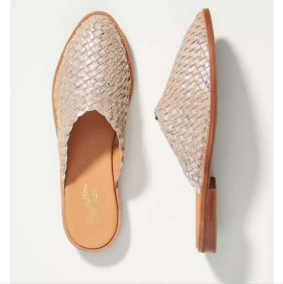 Seychelles Shoes - Seychelles Places To Go Free People Woven Golden Tan  Mules